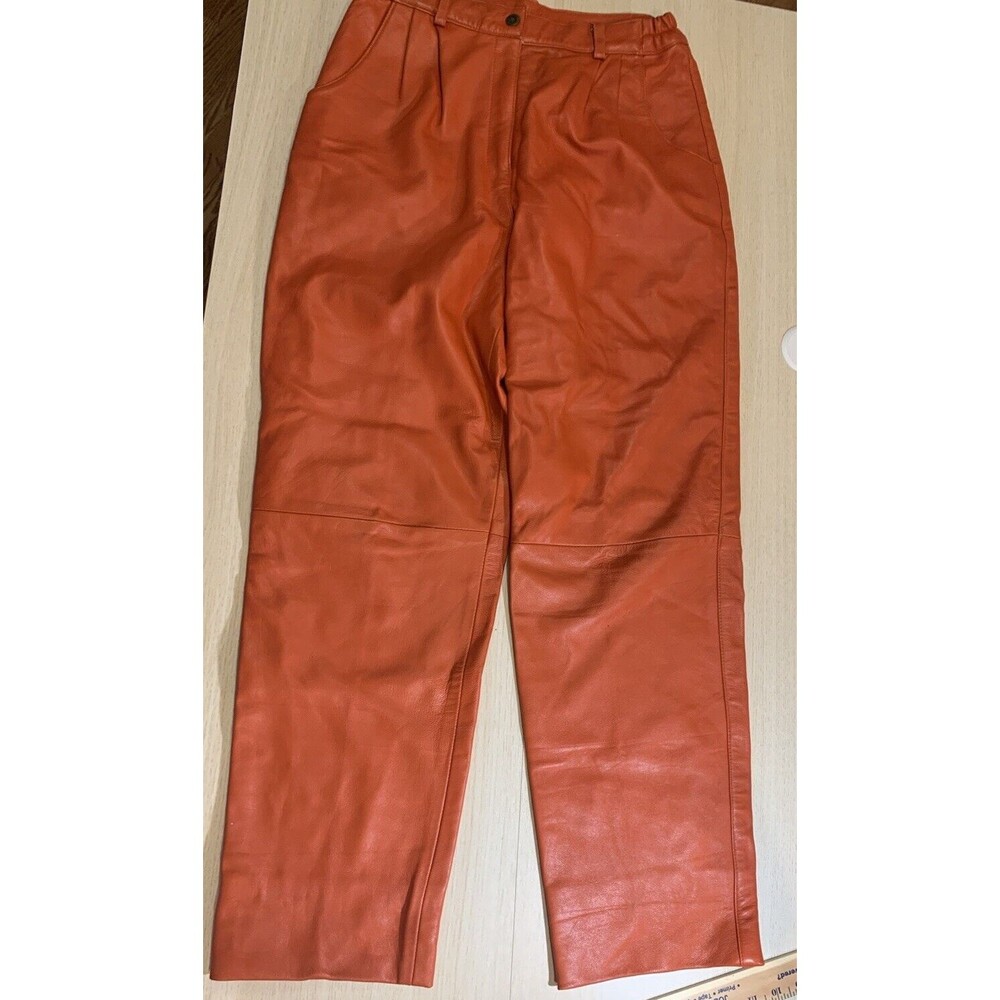 Vintage ILS Italian Leather ~Women's Straight Leg High Rise Pant States Size 12*